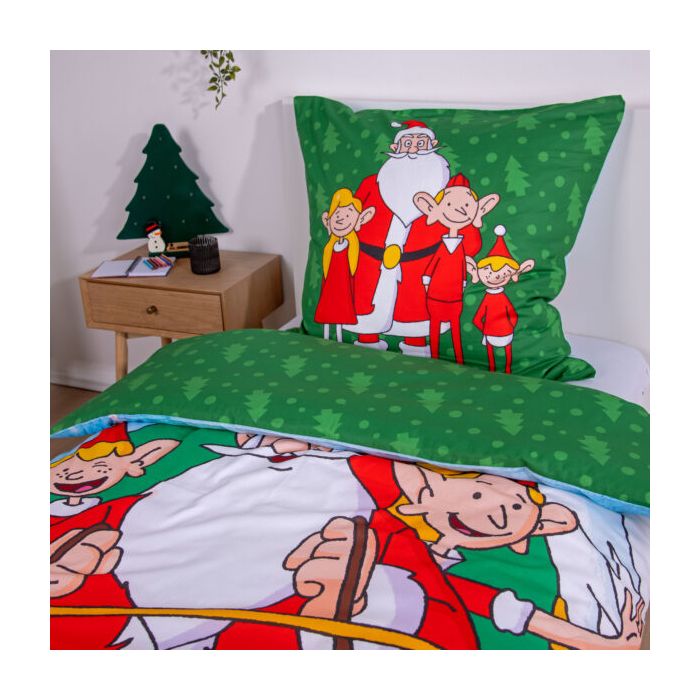Divpusēja flaneļa gultasveļa Ziemassvētkiem, 135x200, 80x80 cm||TavsSapnis
