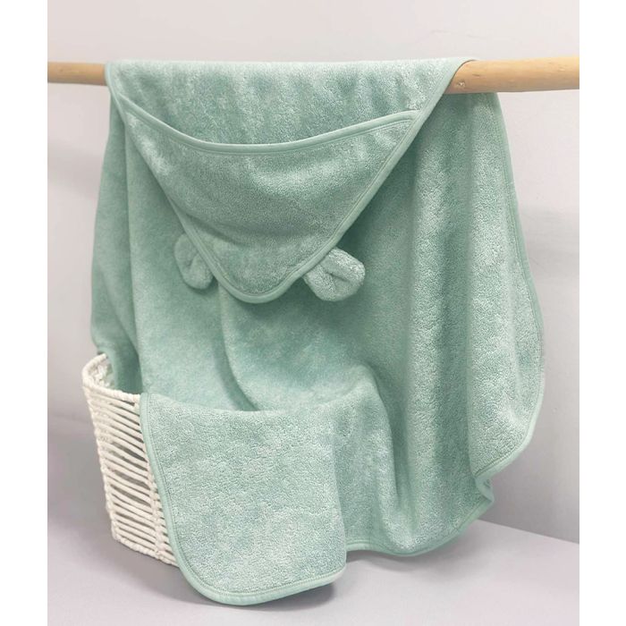 Dvielis ar kapuci Zaļas ausis, 75x75 cm||TavsSapnis