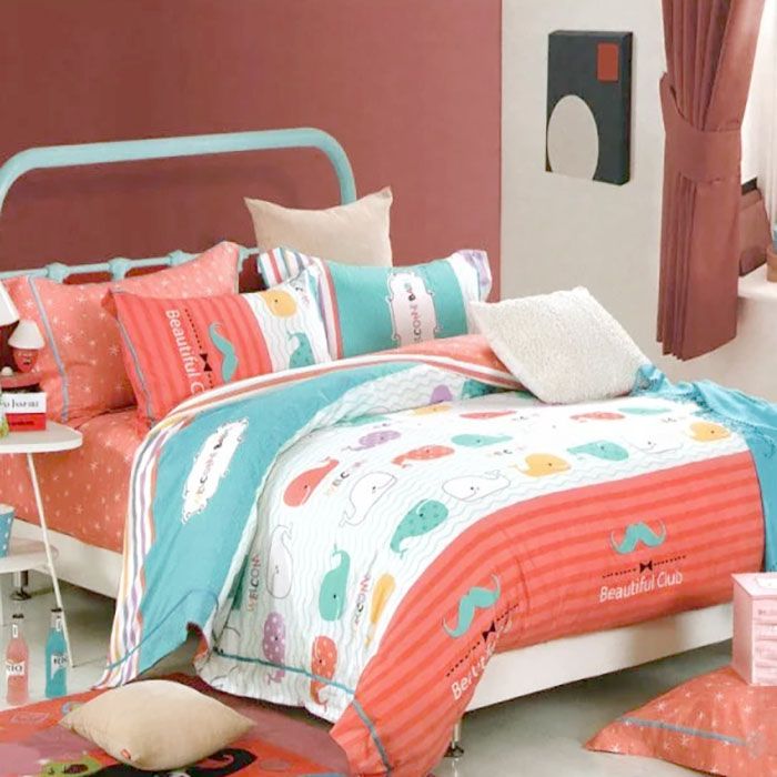 Gultas veļas komplekts Vaļi, 160x200, 70x80 cm||TavsSapnis