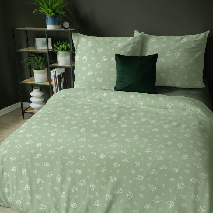 Kolekcionējamais flaneļa gultas veļas komplekts Green Haven, 140x200, 70x80 cm||TavsSapnis