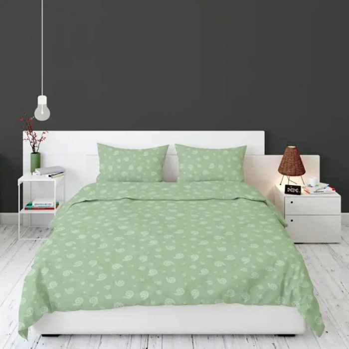 Kolekcionējamais flaneļa gultas veļas komplekts Green Haven, 200x220, 70x80 cm||TavsSapnis