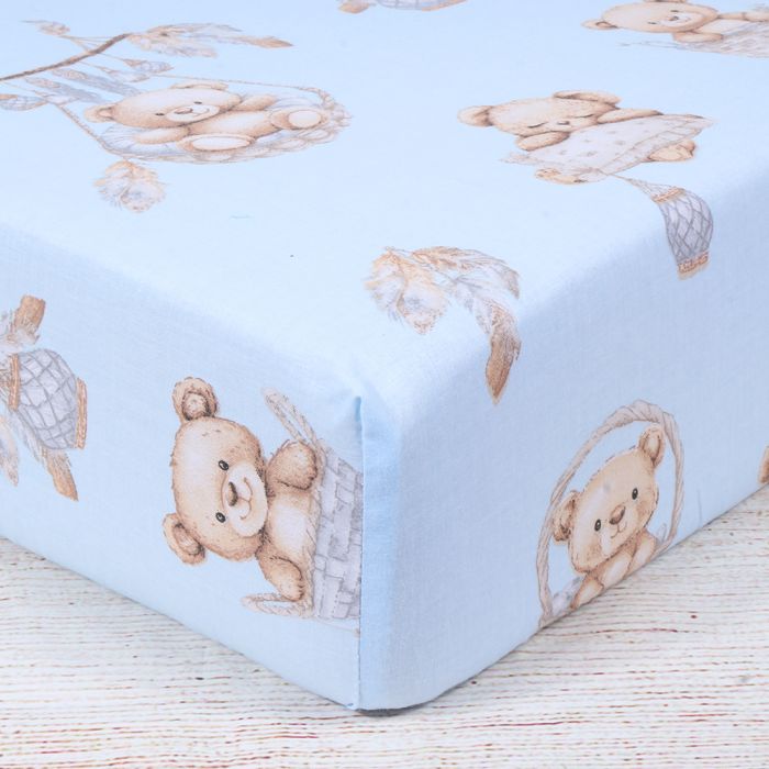 Kokvilnas palags ar gumiju Teddy Bear, 60x120 cm||TavsSapnis