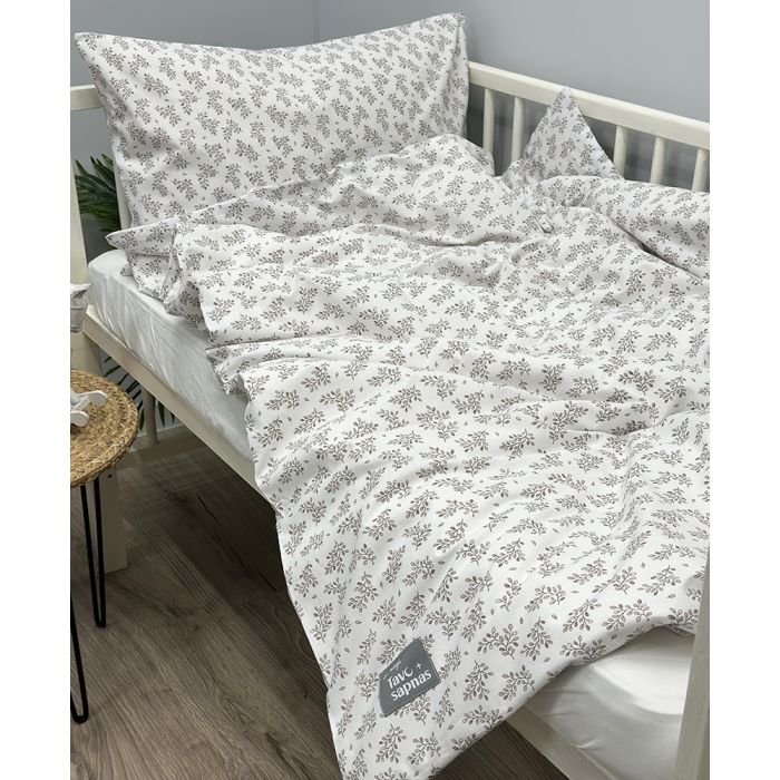 Gultas veļas komplekts zīdaiņiem no kolekcijas kokvilnas Lapu jūra, 100x135, 40x60 cm||TavsSapnis