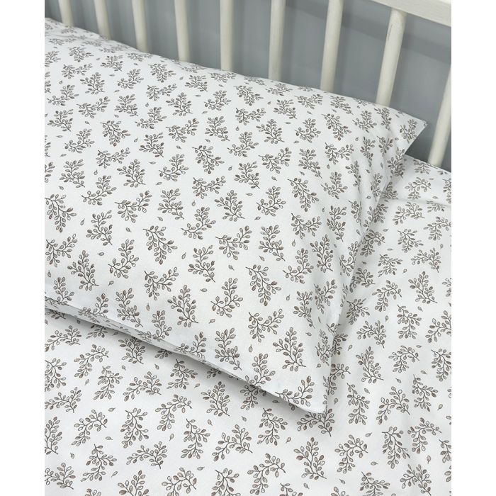 Gultas veļas komplekts zīdaiņiem no kolekcijas kokvilnas Lapu jūra, 100x135, 40x60 cm||TavsSapnis