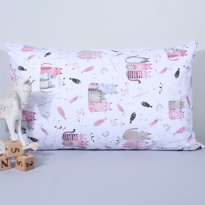 Kokvilnas spilvendrāna Kaķēni, 40x60 cm||TavsSapnis