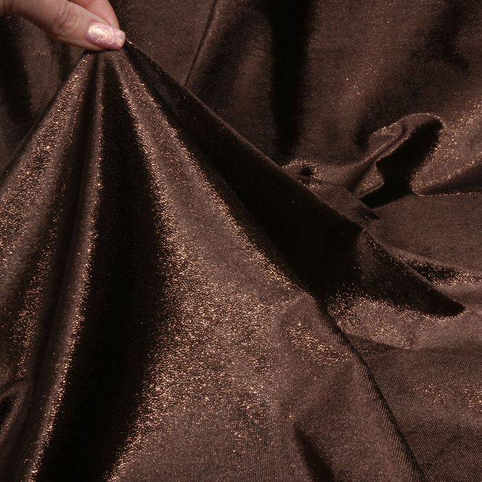 Samts Shiny Lurex, brūns., 1.45x1.40m||TavsSapnis