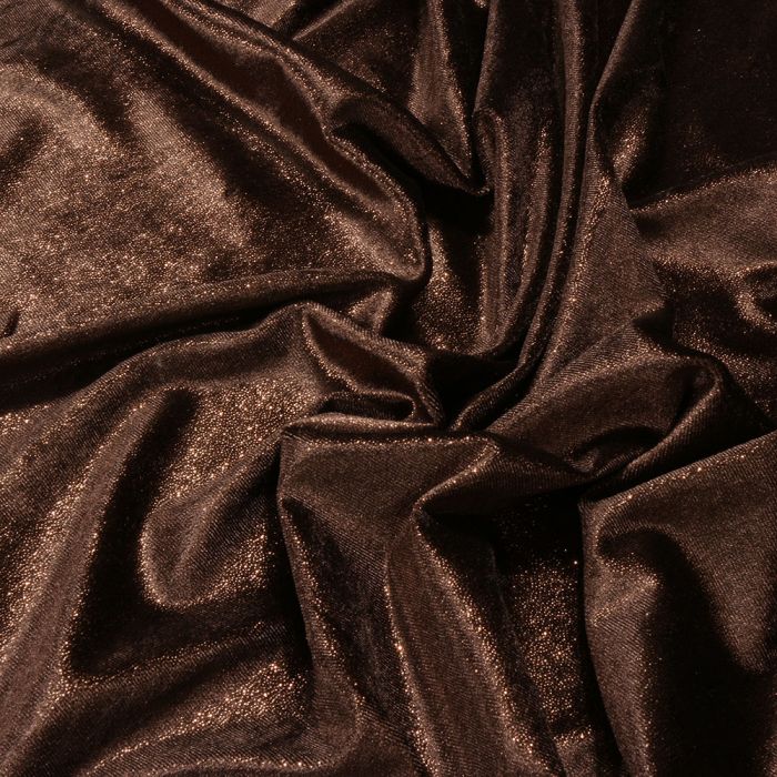 Samts Shiny Lurex, brūns., 1.45x1.40m||TavsSapnis