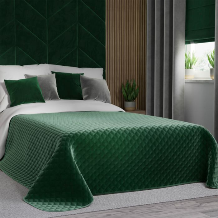 Velūra gultas pārklājs Emerald, 220x240 cm||TavsSapnis