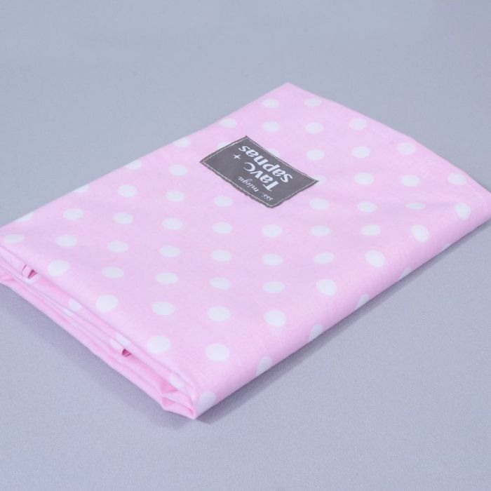 Kokvilnas palags bez gumijas Pink Bubbles, 160x200 cm||TavsSapnis