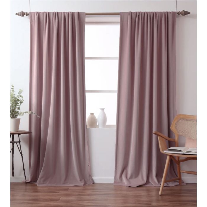 Karaliskais velūra nakts aizkaru komplekts Ash Pink||TavsSapnis