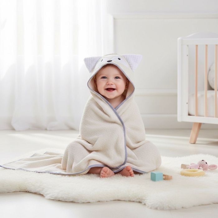 Dvielis ar kapuci Tauriņš, 80x80 cm||TavsSapnis