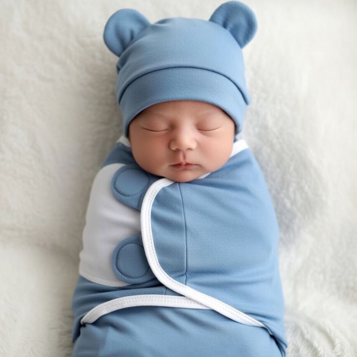 Trikotažas autiņbiksīšu kokons ar cepuri Blue, 48 cm||TavsSapnis