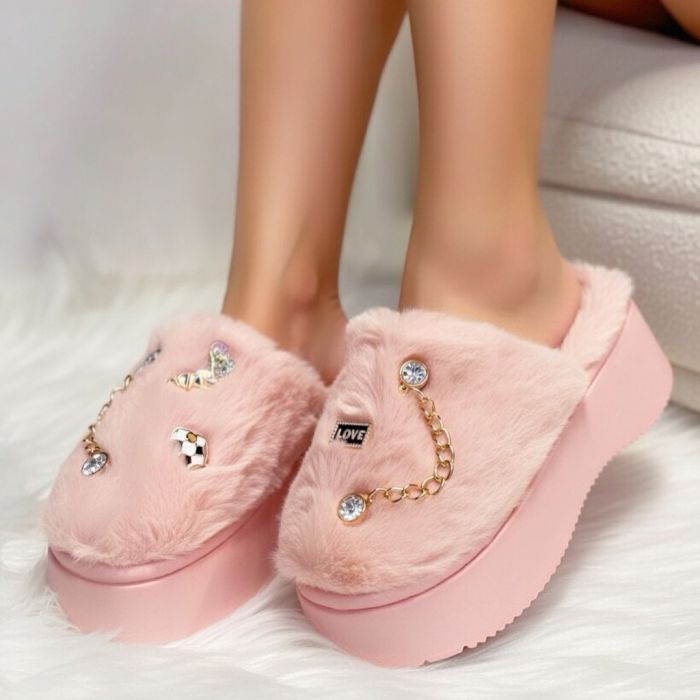 Sieviešu čības ar kažokādu Cool Style, 39-40 izmērs||TavsSapnis