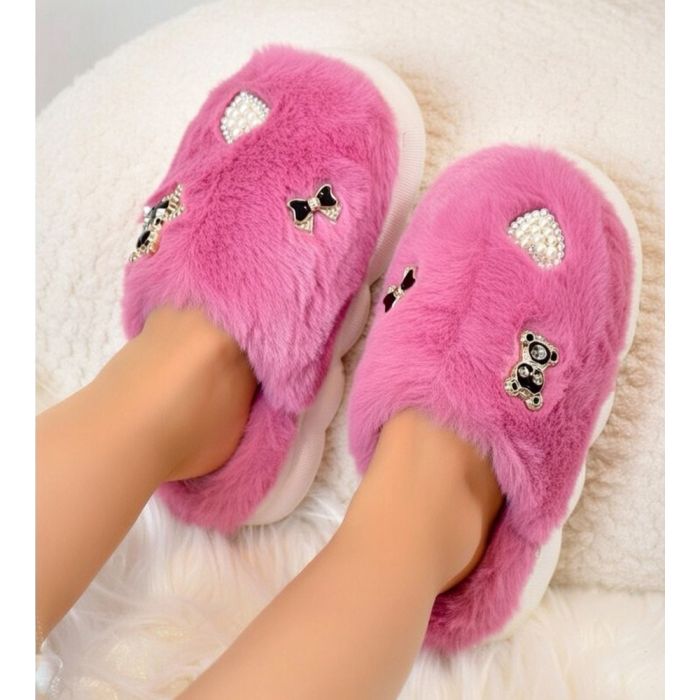 Sieviešu čības ar kažokādu Rose Fluffy, 36 izmērs||TavsSapnis