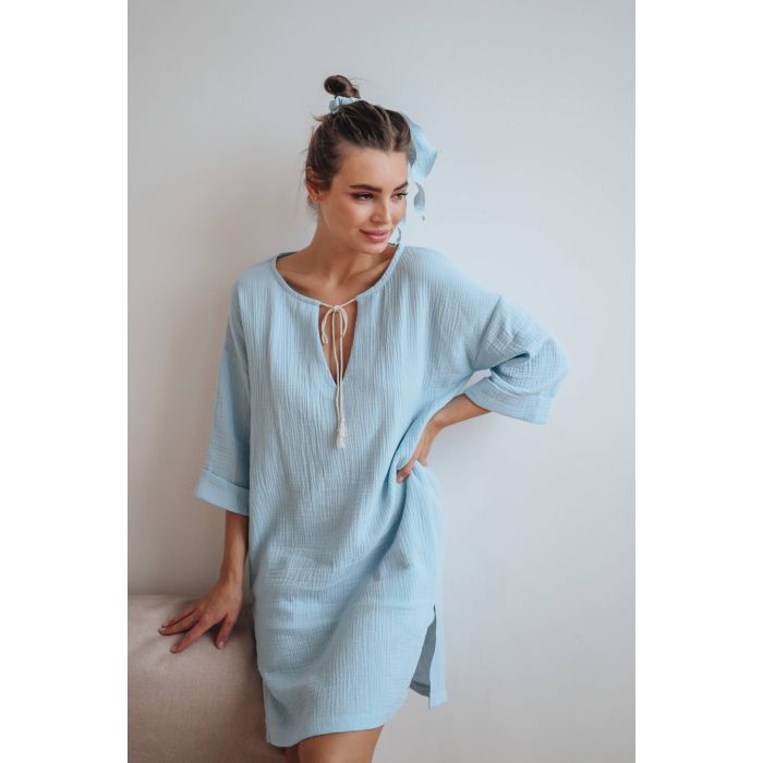 Double gauze muslīns gaiši zils, 1.20x1.40m||TavsSapnis