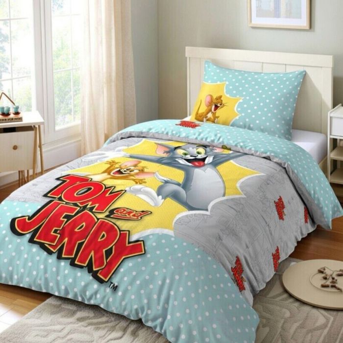 Gultasveļas komplekts TOM and JERRY, 135x200, 80x80 cm||TavsSapnis