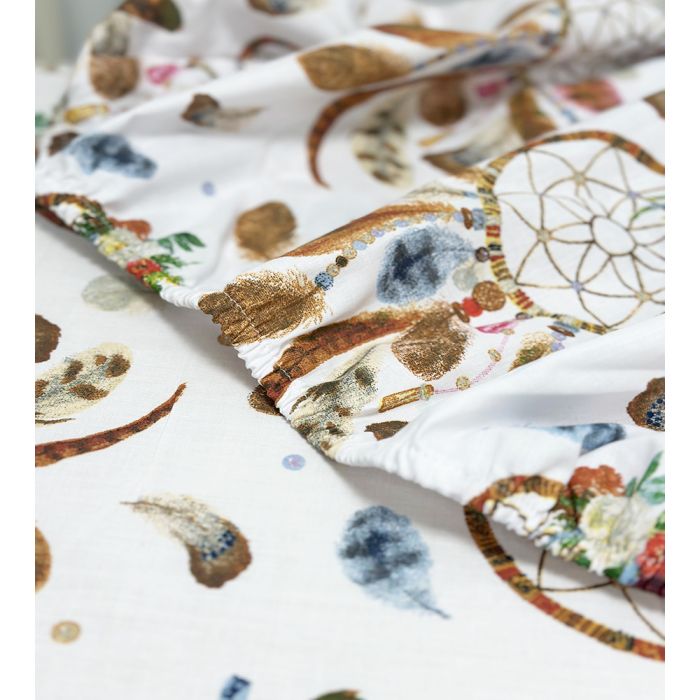 Audekla palags ar gumiju Sapņu ķērāji, 90x200 cm ||TavsSapnis