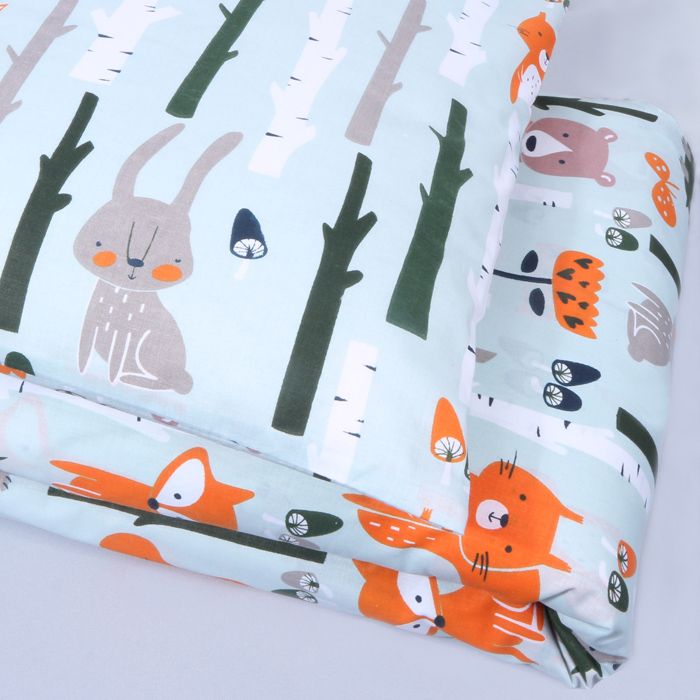 Kokvilnas gultas veļas komplekts zīdainim Mežs, 120x160, 40x60 cm||TavsSapnis