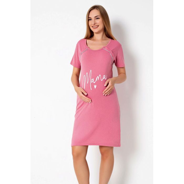 Kokvilnas naktsveļa barojošai māmiņai Pink, M||TavsSapnis