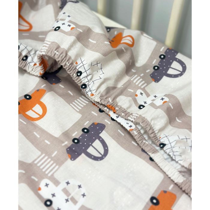 Audekla palags ar gumiju Mini Cars, 90x200 cm ||TavsSapnis