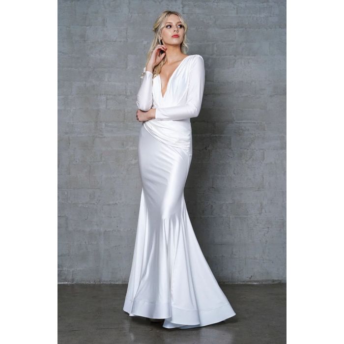 Trikotāža satīns Super Elastic, White, 1.20x1.40m||TavsSapnis