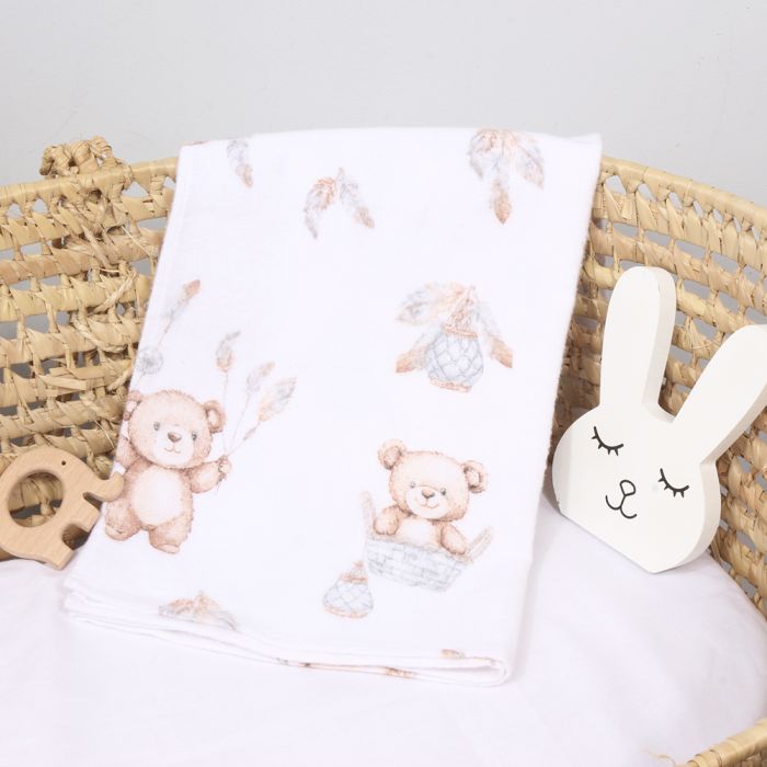 Flaneļa autiņi Sweet Teddy, 70x100 cm||TavsSapnis