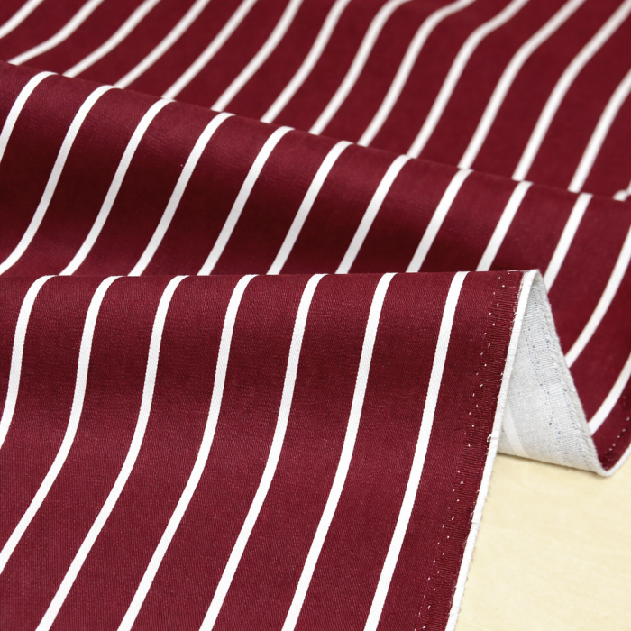Izturīgs kokvilnas audums, Bordo Stripes||TavsSapnis