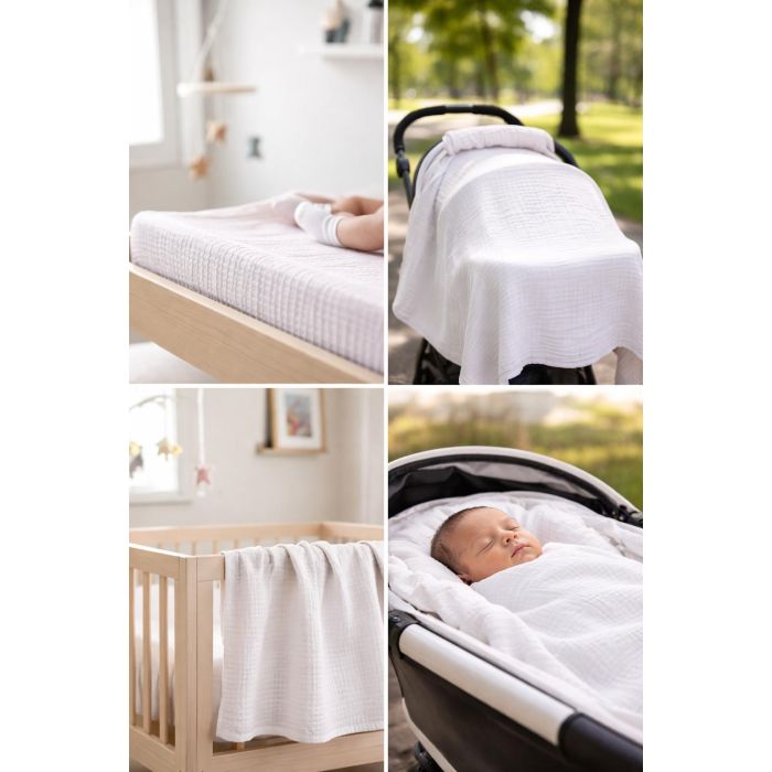Muslīna autiņš Balts, 65x80 cm||TavsSapnis