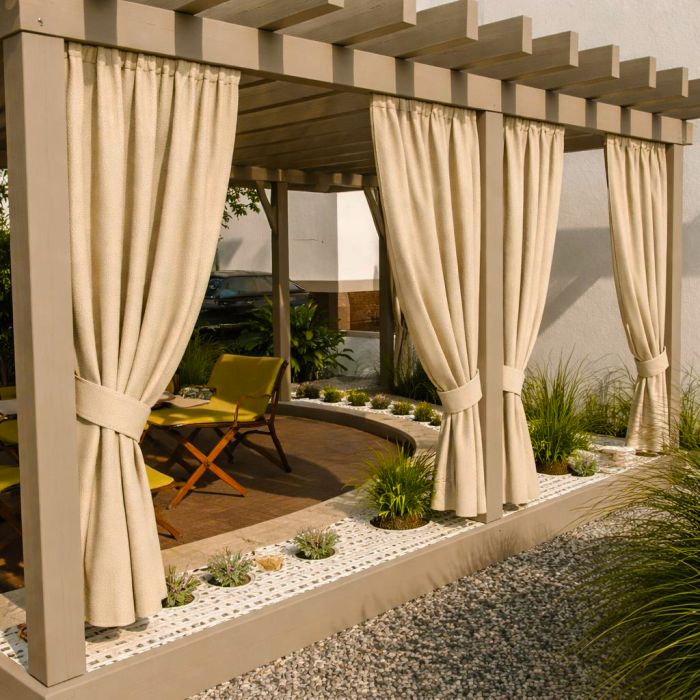 Šūts terases aizkars, ar sasienamo lenti, Smiltis||TavsSapnis