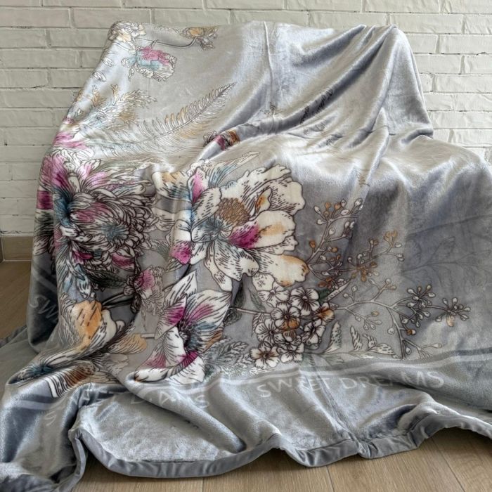 Plīša pleds Flowers, 200x220cm||TavsSapnis