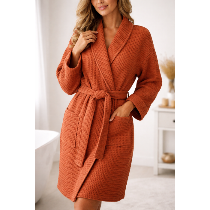 Kokvilnas audums WAFFLE, orange||TavsSapnis