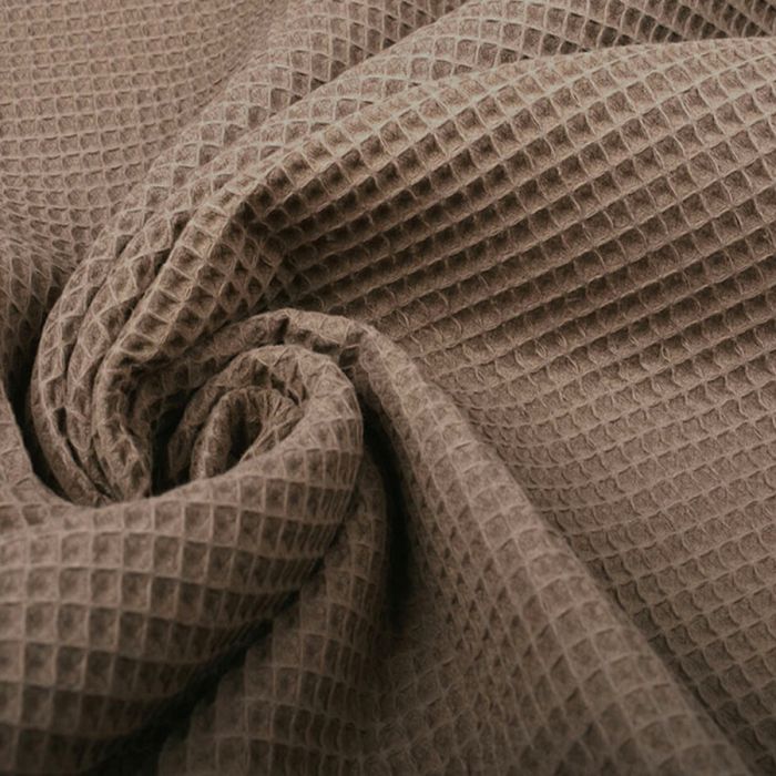 Kokvilnas audums WAFFLE brūns||TavsSapnis
