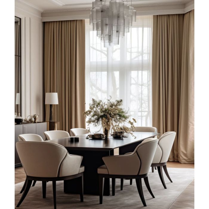 Izmērīts velūra aizkars Matte Light Brown, augstums 320 cm||TavsSapnis