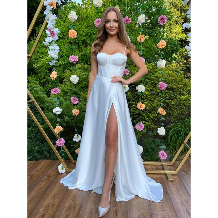 Atlasa audums ar elastanu, balts, 0.40x0.90m||TavsSapnis