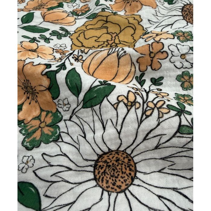 Double gauze muslīns Flowers||TavsSapnis