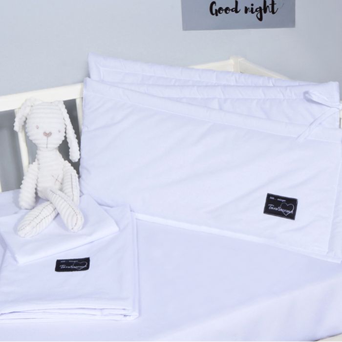 3 daļas gultas veļas komplekts Sniegs, 110x140, 40x60 cm ar aizsargu||TavsSapnis