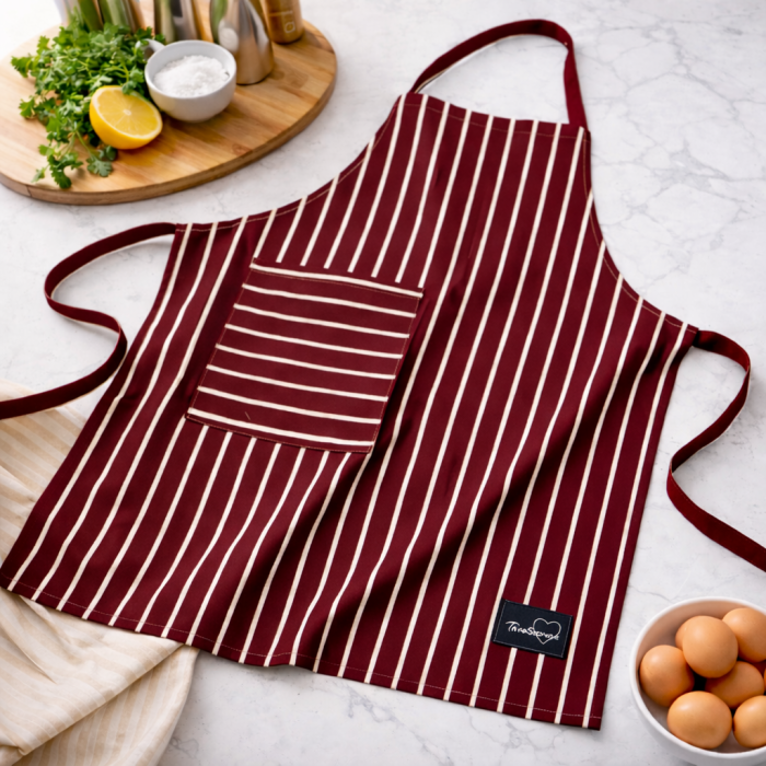 Priekšauts Burgund Stripes, S/M||TavsSapnis