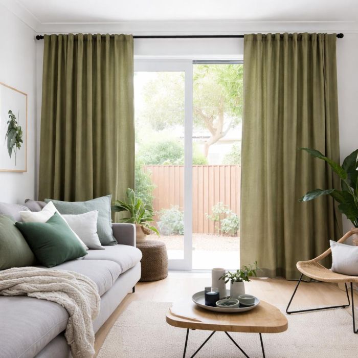 Mērāmi nakts aizkari Ibiza Green, augstums 290 cm||TavsSapnis