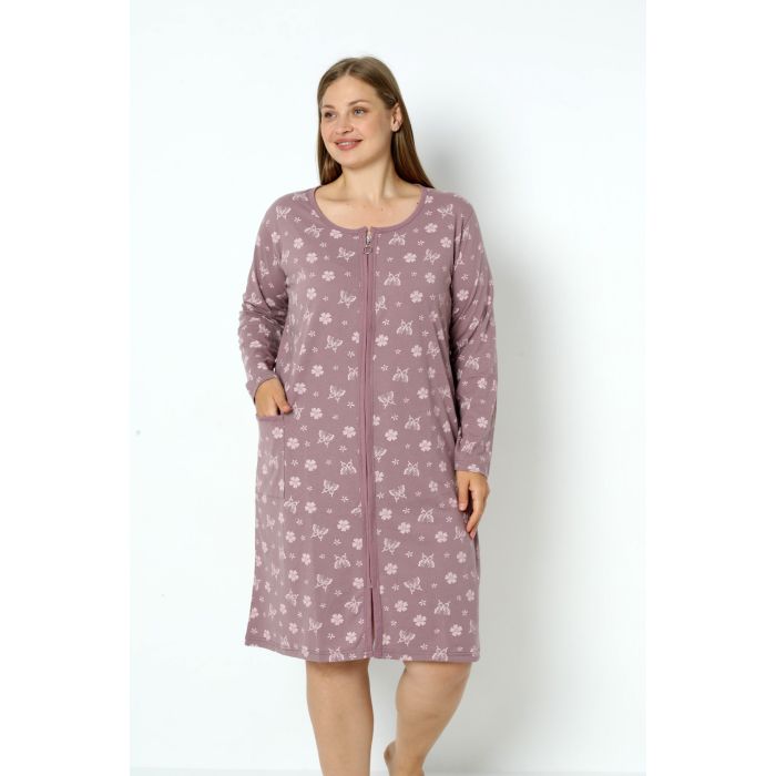 Trikotāžas halāts ar rāvējslēdzēju Butterfly, 4XL||TavsSapnis