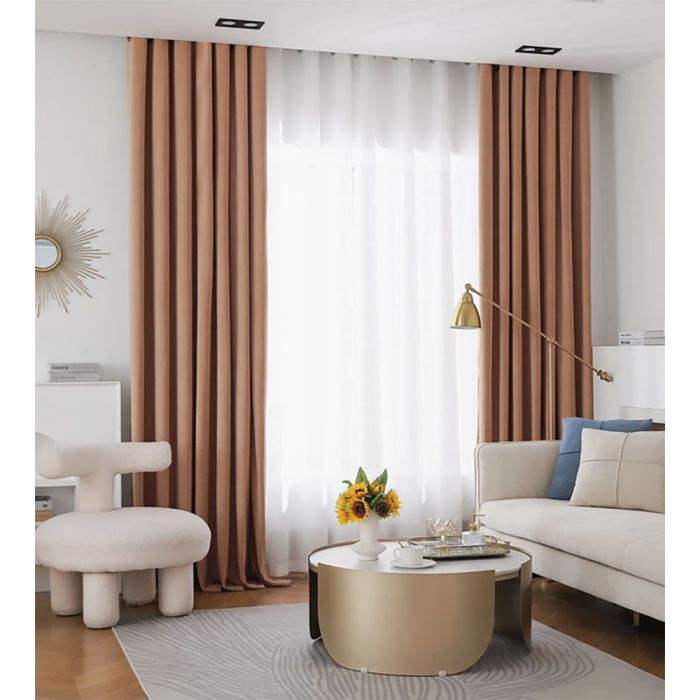 Karaliskais velūra nakts aizkaru komplekts Caramel||TavsSapnis