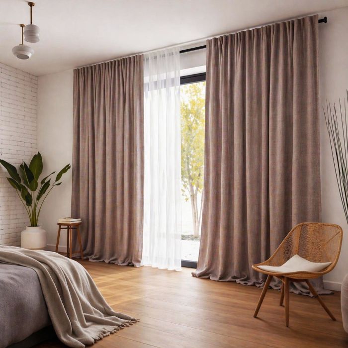Mērāmi nakts aizkari Linen Dimout, augstums 305 cm||TavsSapnis