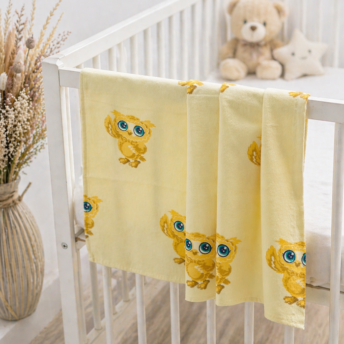 Flaneļa autiņi Pūces, 65x75 cm||TavsSapnis