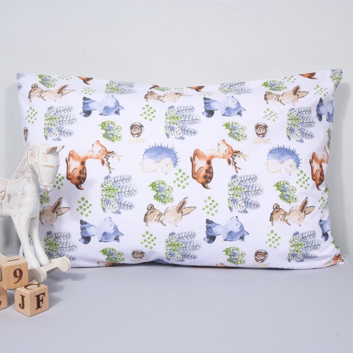 Kokvilnas spilvendrāna Meža draugi, 40x60 cm||TavsSapnis