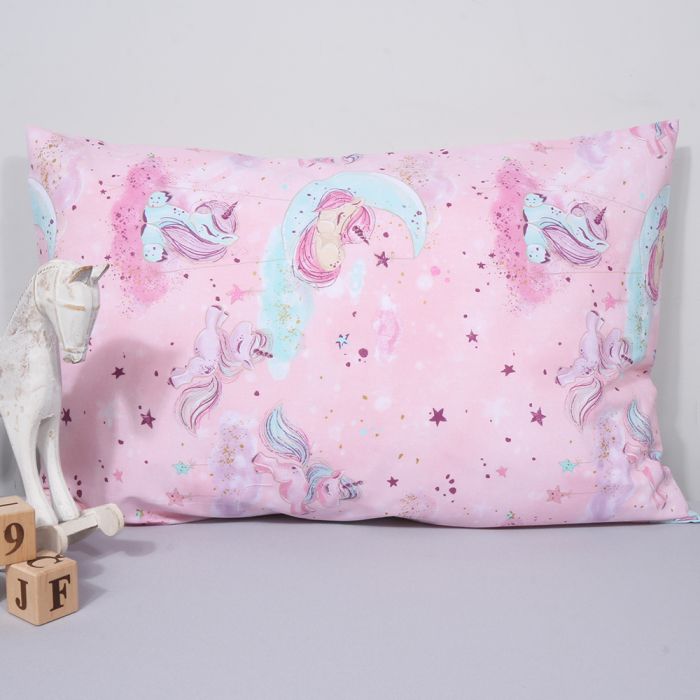 Kokvilnas spilvendrāna Vienradži, 40x60 cm||TavsSapnis