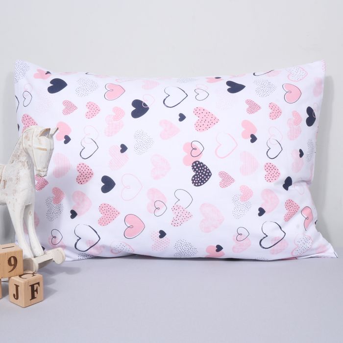 Kokvilnas spilvendrāna Sirdis, 40x60 cm||TavsSapnis