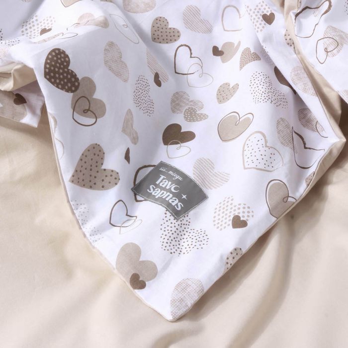 Kokvilnas gultas veļas komplekts zīdainim Sirdis, 100x135, 40x60 cm||TavsSapnis