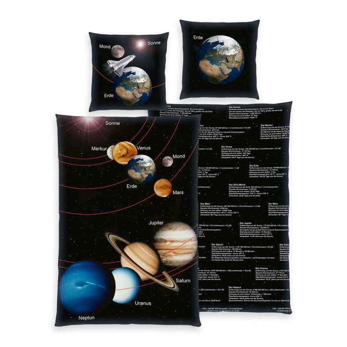 Gultas veļas komplekts Planets, 140x200, 70x90 cm||TavsSapnis