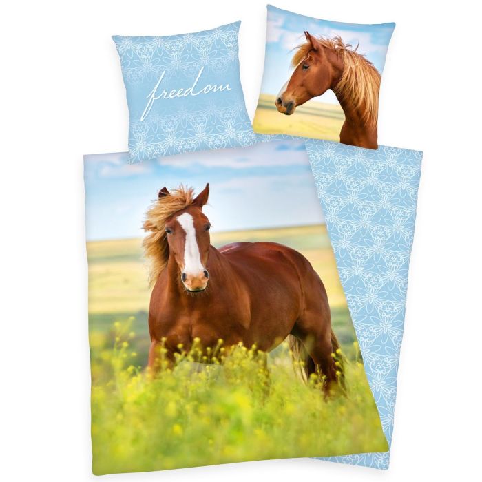 Gultas veļas komplekts Horse freedom, 135x200, 80x80 cm||TavsSapnis