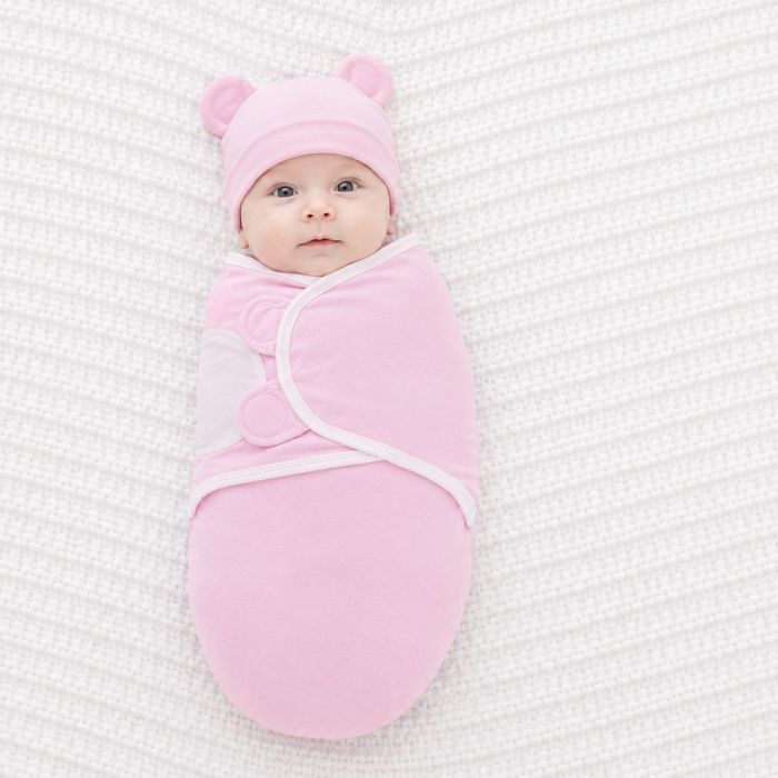 Trikotažas autiņbiksīšu kokons ar cepuri Pink, 48 cm||TavsSapnis
