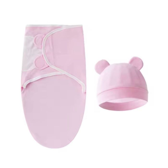 Trikotažas autiņbiksīšu kokons ar cepuri Pink, 48 cm||TavsSapnis